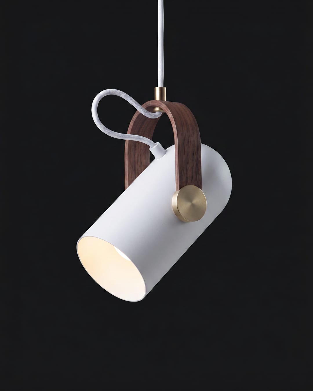 Tilt Pendant — White — studio photograph